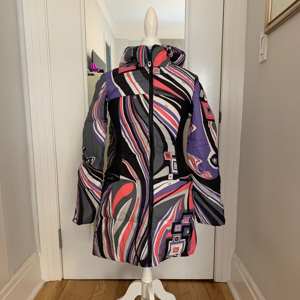 Emilio PUCCI down puffy jacket w lambskin leather